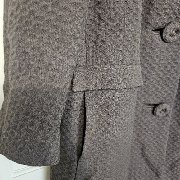Women's Brown Coat with Faux Fur Collar - Picture 3 of 5